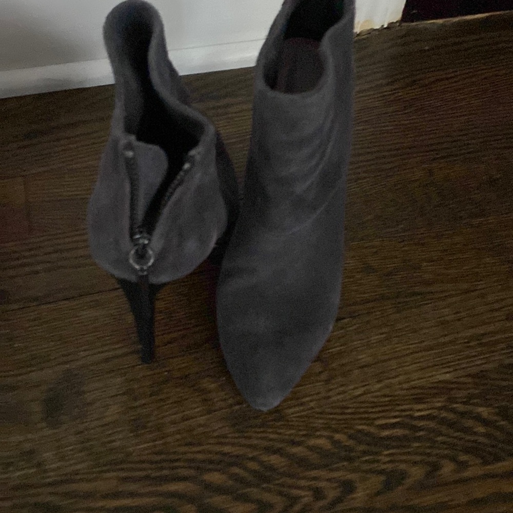 Gray sued booties   Beautiful boots,  sexy , classy and chic